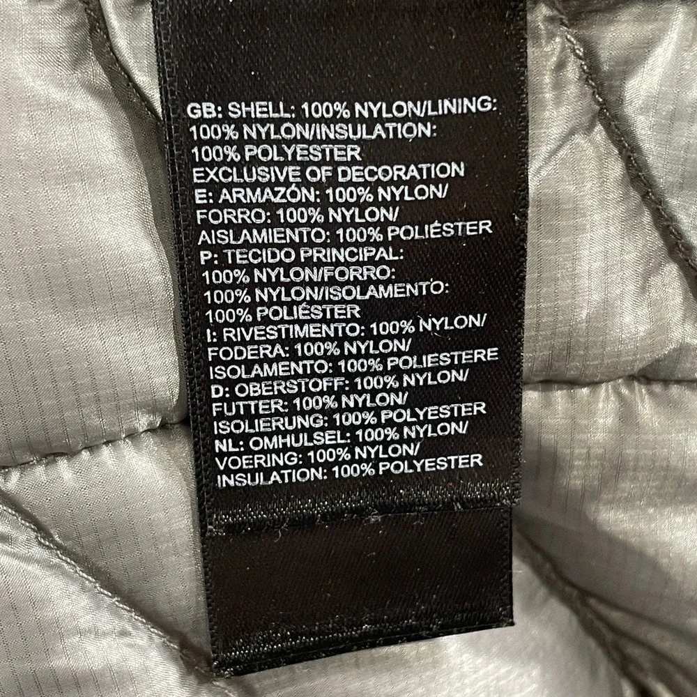 The North Face ThermoBall Jacket Mens Large Gray Puffer Packable Pockets Light‎